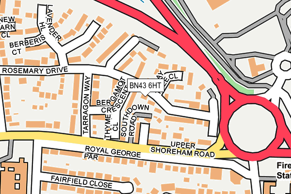 BN43 6HT map - OS OpenMap – Local (Ordnance Survey)