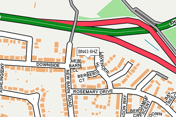 BN43 6HZ map - OS OpenMap – Local (Ordnance Survey)