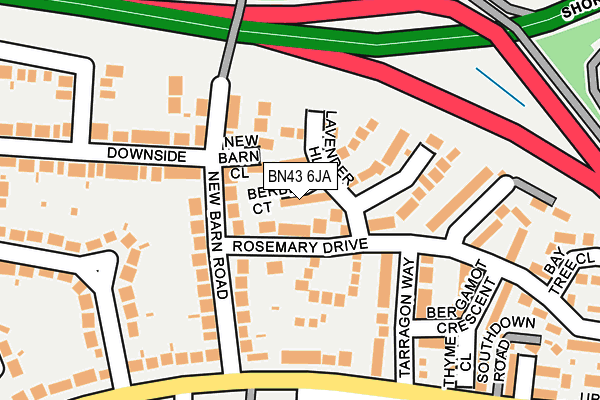 BN43 6JA map - OS OpenMap – Local (Ordnance Survey)