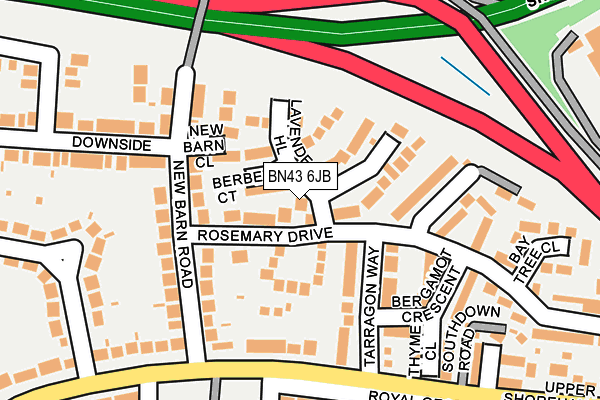 BN43 6JB map - OS OpenMap – Local (Ordnance Survey)