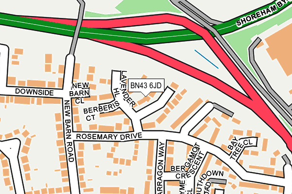 BN43 6JD map - OS OpenMap – Local (Ordnance Survey)