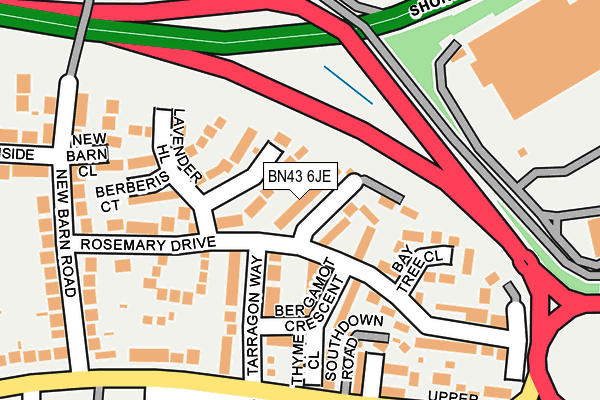 BN43 6JE map - OS OpenMap – Local (Ordnance Survey)