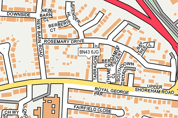 BN43 6JG map - OS OpenMap – Local (Ordnance Survey)