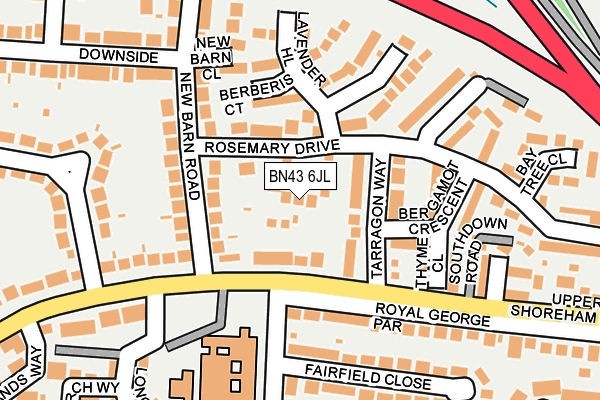 BN43 6JL map - OS OpenMap – Local (Ordnance Survey)