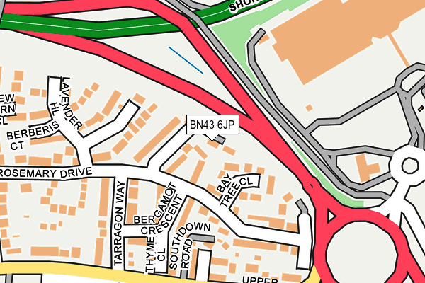 BN43 6JP map - OS OpenMap – Local (Ordnance Survey)