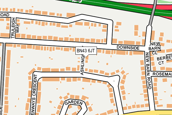 BN43 6JT map - OS OpenMap – Local (Ordnance Survey)