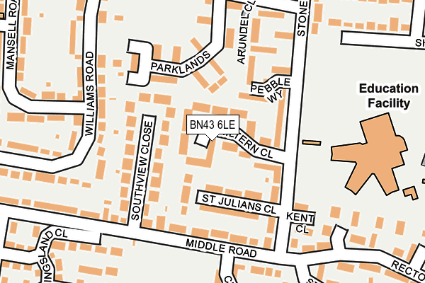 BN43 6LE map - OS OpenMap – Local (Ordnance Survey)