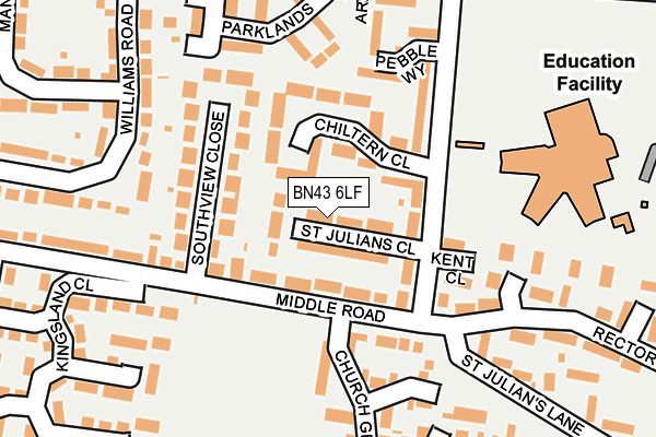 BN43 6LF map - OS OpenMap – Local (Ordnance Survey)