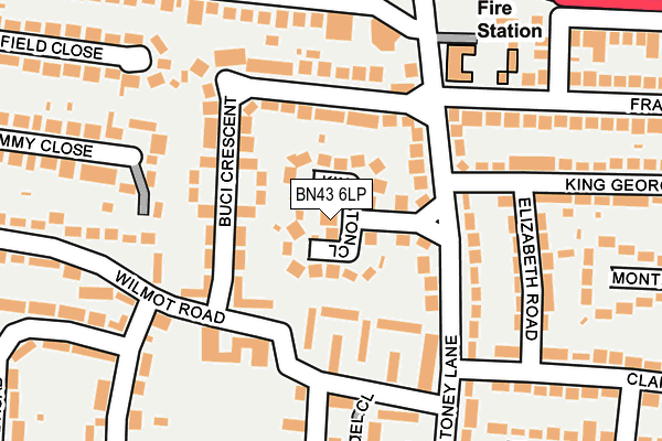BN43 6LP map - OS OpenMap – Local (Ordnance Survey)