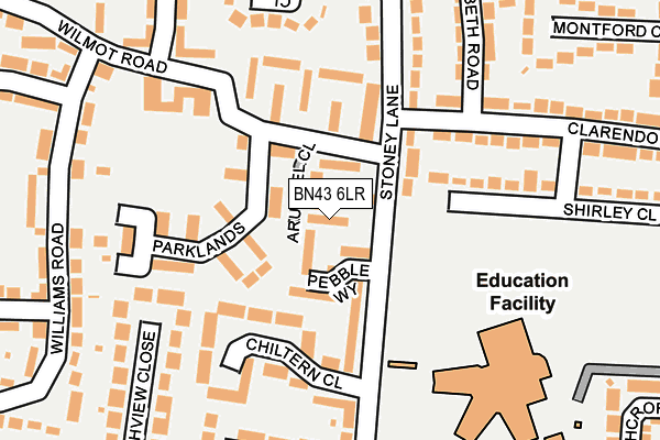BN43 6LR map - OS OpenMap – Local (Ordnance Survey)