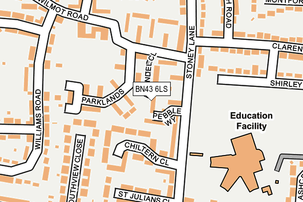 BN43 6LS map - OS OpenMap – Local (Ordnance Survey)