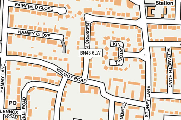 BN43 6LW map - OS OpenMap – Local (Ordnance Survey)