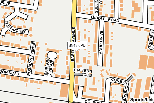 BN43 6PD map - OS OpenMap – Local (Ordnance Survey)