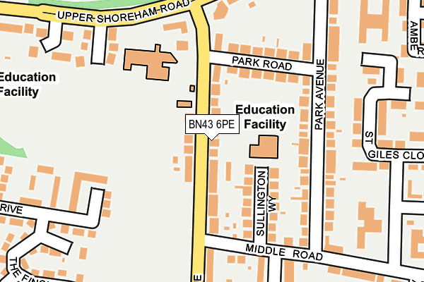 BN43 6PE map - OS OpenMap – Local (Ordnance Survey)
