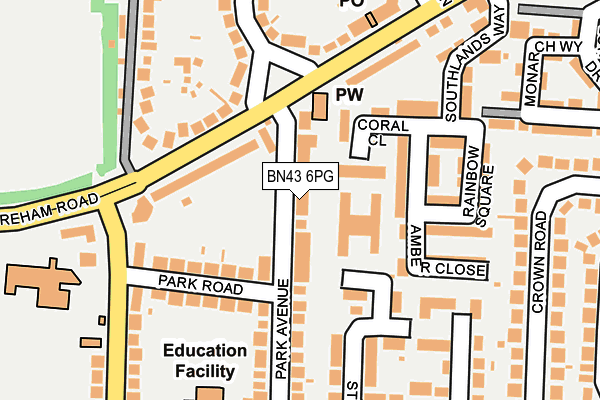 BN43 6PG map - OS OpenMap – Local (Ordnance Survey)