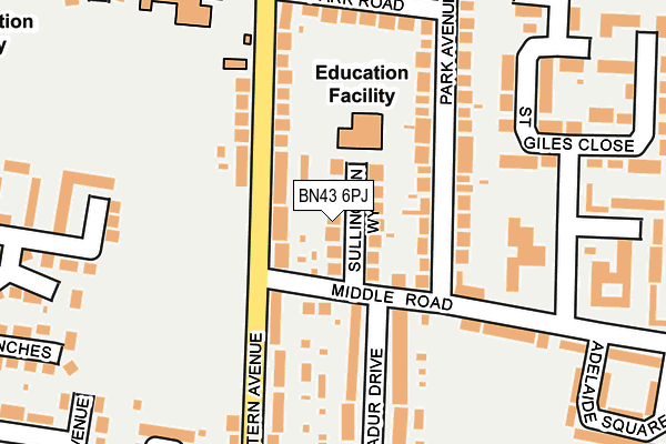 BN43 6PJ map - OS OpenMap – Local (Ordnance Survey)