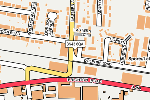 BN43 6QA map - OS OpenMap – Local (Ordnance Survey)