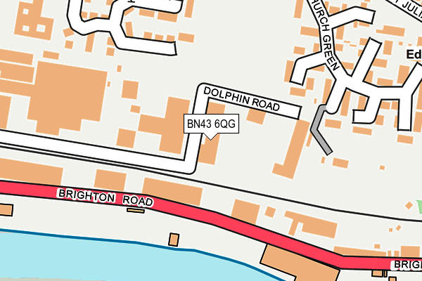 BN43 6QG map - OS OpenMap – Local (Ordnance Survey)