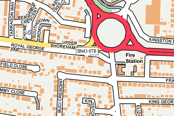 BN43 6TB map - OS OpenMap – Local (Ordnance Survey)