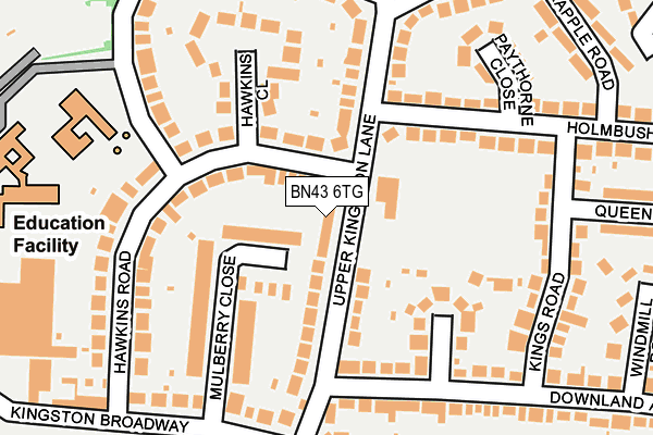 BN43 6TG map - OS OpenMap – Local (Ordnance Survey)
