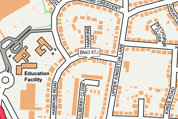 BN43 6TJ map - OS OpenMap – Local (Ordnance Survey)