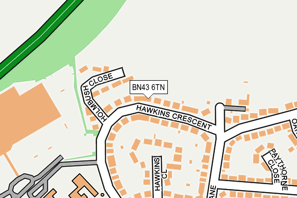 BN43 6TN map - OS OpenMap – Local (Ordnance Survey)
