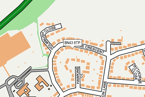 BN43 6TP map - OS OpenMap – Local (Ordnance Survey)