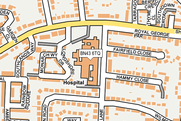 BN43 6TQ map - OS OpenMap – Local (Ordnance Survey)