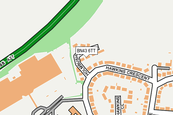 BN43 6TT map - OS OpenMap – Local (Ordnance Survey)