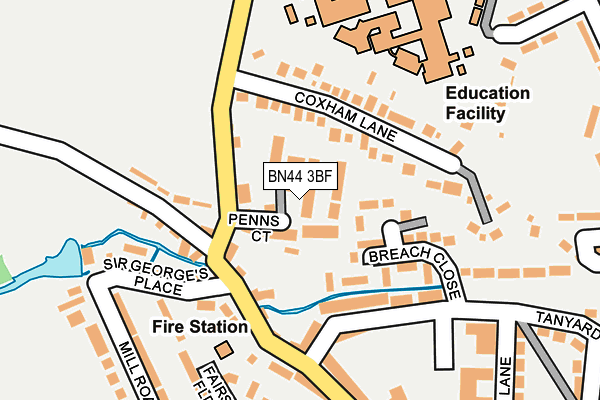 BN44 3BF map - OS OpenMap – Local (Ordnance Survey)