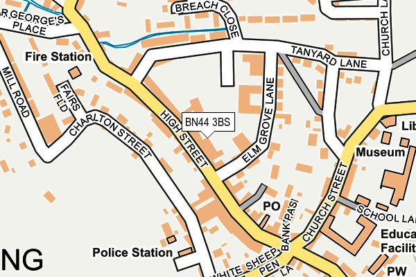 BN44 3BS map - OS OpenMap – Local (Ordnance Survey)