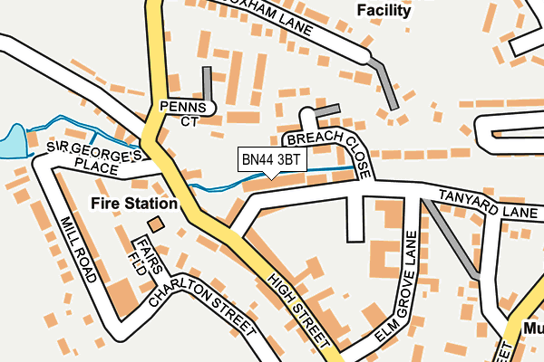 BN44 3BT map - OS OpenMap – Local (Ordnance Survey)
