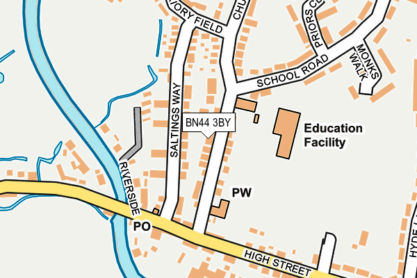 BN44 3BY map - OS OpenMap – Local (Ordnance Survey)