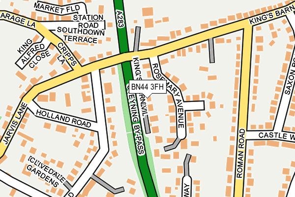 BN44 3FH map - OS OpenMap – Local (Ordnance Survey)