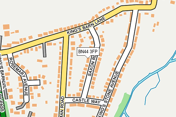 BN44 3FP map - OS OpenMap – Local (Ordnance Survey)