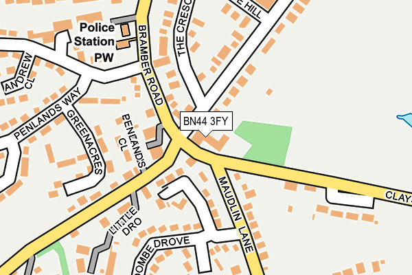 BN44 3FY map - OS OpenMap – Local (Ordnance Survey)