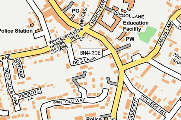 BN44 3GE map - OS OpenMap – Local (Ordnance Survey)