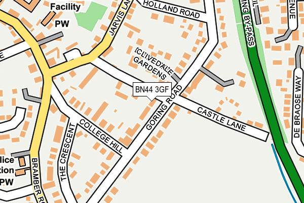 BN44 3GF map - OS OpenMap – Local (Ordnance Survey)