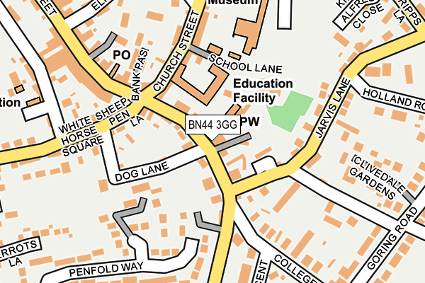 BN44 3GG map - OS OpenMap – Local (Ordnance Survey)