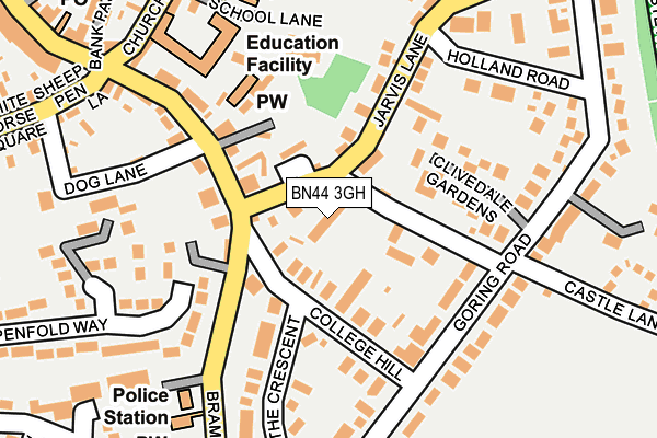 BN44 3GH map - OS OpenMap – Local (Ordnance Survey)