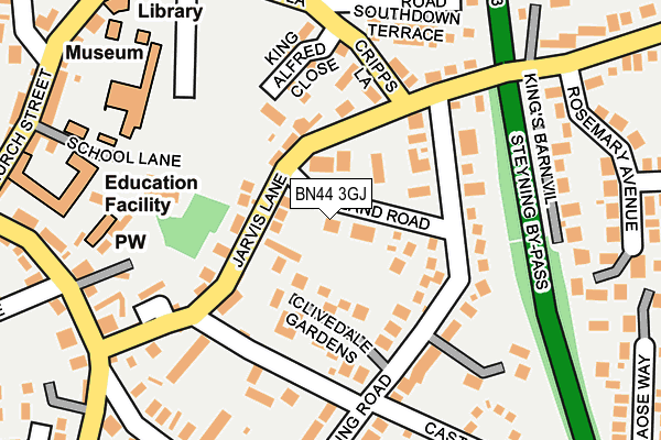 BN44 3GJ map - OS OpenMap – Local (Ordnance Survey)