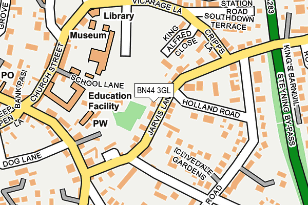 BN44 3GL map - OS OpenMap – Local (Ordnance Survey)