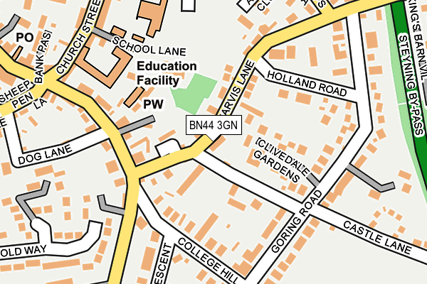 BN44 3GN map - OS OpenMap – Local (Ordnance Survey)