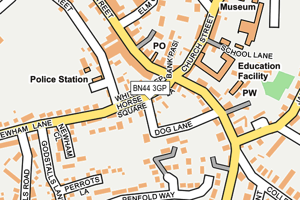 BN44 3GP map - OS OpenMap – Local (Ordnance Survey)