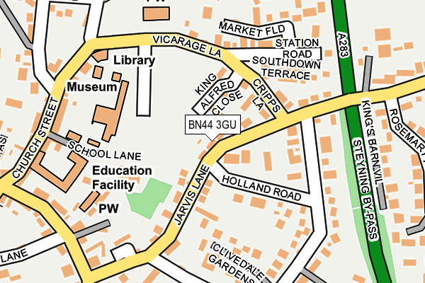 BN44 3GU map - OS OpenMap – Local (Ordnance Survey)
