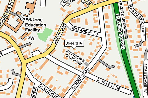 BN44 3HA map - OS OpenMap – Local (Ordnance Survey)
