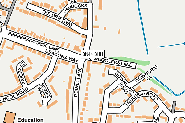 BN44 3HH map - OS OpenMap – Local (Ordnance Survey)