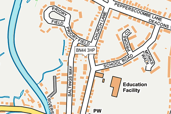 BN44 3HP map - OS OpenMap – Local (Ordnance Survey)