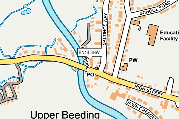 BN44 3HW map - OS OpenMap – Local (Ordnance Survey)