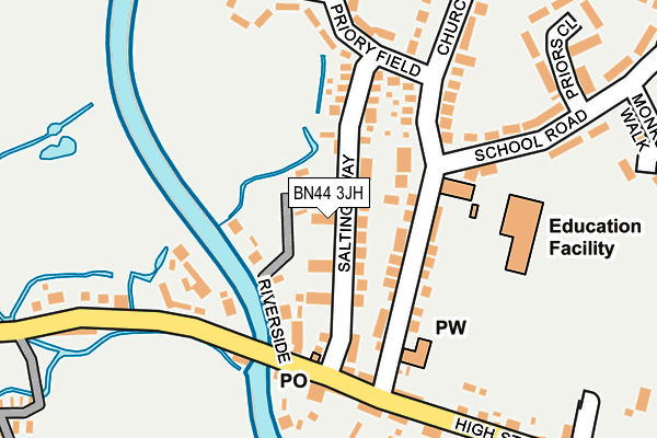 BN44 3JH map - OS OpenMap – Local (Ordnance Survey)
